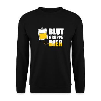 Blutgruppe Bier Biertrinker DNA JGA Biere Alkohol - Unisex Pullover - Schwarz - Vorne - Alina (178cm) & Michal (187cm)