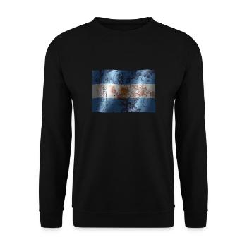 Argentina flag cool vintage used sport look - Unisex Sweatshirt - black - Front - Alina (178cm) & Michal (187cm)