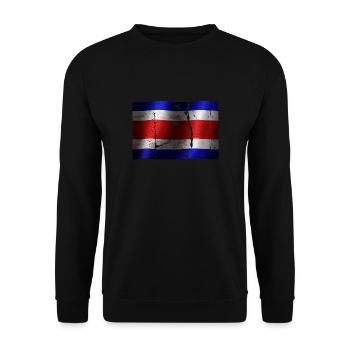 Costa Rica drapeau cool vintage utilisé look sport - Sweat-shirt Unisexe - noir - Devant - Alina (178cm) & Michal (187cm)