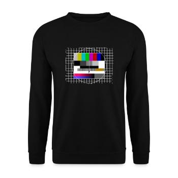 Test Pattern TV Television Freeze Frame Retro Vintage - Unisex Sweatshirt - black - Front - Alina (178cm) & Michal (187cm)