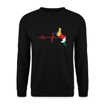 Heartbeat Seychellen Geschenk - Unisex Pullover - Schwarz - Vorne - Alina (178cm) & Michal (187cm)