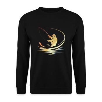 Fishing Sketch Retro - Unisex Sweatshirt - black - Front - Alina (178cm) & Michal (187cm)