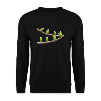 waves budgie birds voegel - Unisex Sweatshirt - black - Front - Alina (178cm) & Michal (187cm)