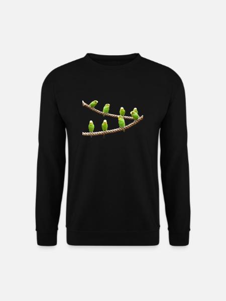 wellensttiche budgie birds voegel - Unisex Pullover - Schwarz