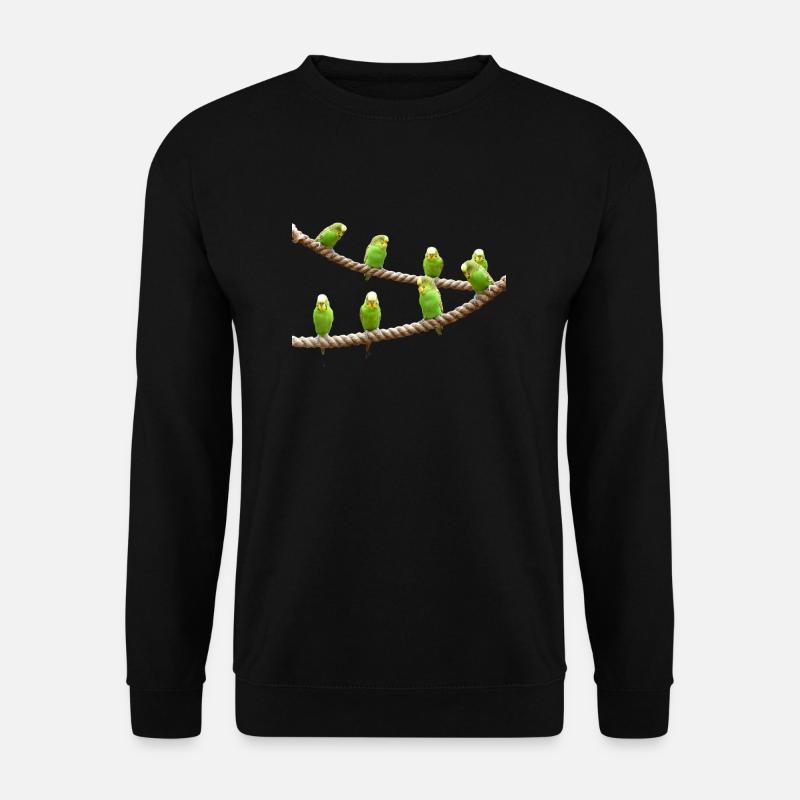 wellensttiche budgie birds voegel - Unisex Pullover - Schwarz