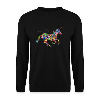licorne - Sweat-shirt Unisexe - noir - Devant - Alina (178cm) & Michal (187cm)