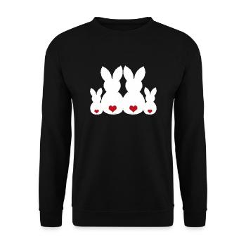 Rabbit family Rabbit Easter bunny Easter Easter present - Unisex Sweatshirt - black - Front - Alina (178cm) & Michal (187cm)
