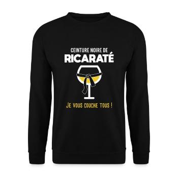 Pastis cadeau drôle humour alcool apéro apéritif - Sweat-shirt Unisexe - noir - Devant - Alina (178cm) & Michal (187cm)