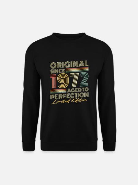 1972 Jahrgang geboren Vintage Geburtstag Retro 3 - Unisex Pullover - Schwarz