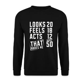 50Ème anniversaire 50 ans anniversaire disant cadeau - Sweat-shirt Unisexe - noir - Devant - Alina (178cm) & Michal (187cm)