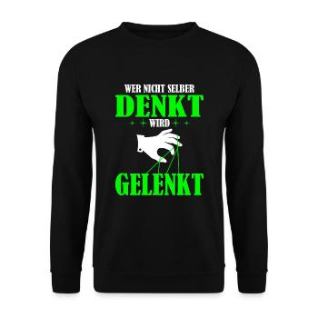 DENKT - Unisex Pullover - Schwarz - Vorne - Alina (178cm) & Michal (187cm)