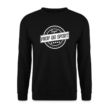 Super prof de sport - blanc - Sweat-shirt Unisexe - noir - Devant - Alina (178cm) & Michal (187cm)