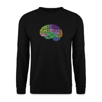 Bereiche im Gehirn, bunt - Unisex Pullover - Schwarz - Vorne - Alina (178cm) & Michal (187cm)