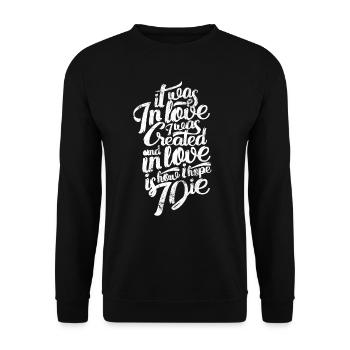 CHRIST AIME DIEU JÉSUS PRIE PROVERBES MOTIFS - Sweat-shirt Unisexe - noir - Devant - Alina (178cm) & Michal (187cm)