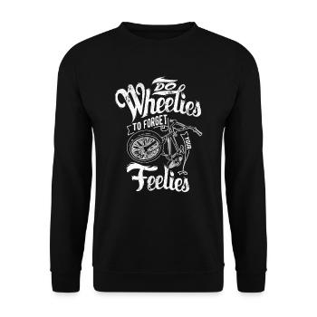 RAD FAHRRAD RÄDER BIKE BIKER FAHREN SPRÜCHE MOTIV - Unisex Pullover - Schwarz - Vorne - Alina (178cm) & Michal (187cm)