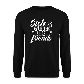 SŒUR MEILLEURES AMIES SEUIL DICTONS MOTIFS - Sweat-shirt Unisexe - noir - Devant - Alina (178cm) & Michal (187cm)