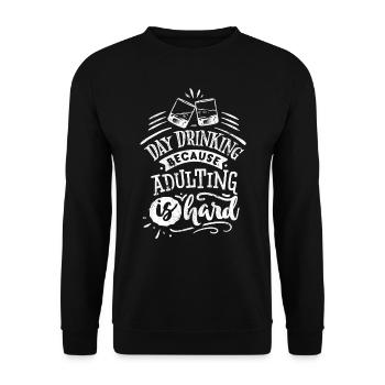 ALKOHOL PARTY GRILLEN GRILL FEIER TRINKEN MOTIVE - Unisex Pullover - Schwarz - Vorne - Alina (178cm) & Michal (187cm)