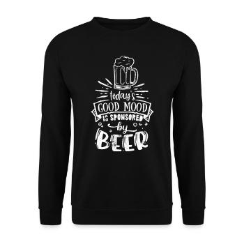 GOOD BEER MOOD DRINK BARBECUE GAME GRILL MOTIF - Unisex Sweatshirt - black - Front - Alina (178cm) & Michal (187cm)