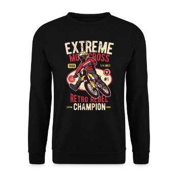 EXTREME MOTOCROSS SUPER ENDURO MOTORCYCLE GIFT - Unisex Sweatshirt - black - Front - Alina (178cm) & Michal (187cm)