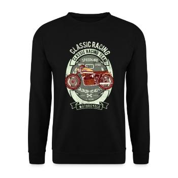 COURSE CAFERACER CAFE RACER MOTO MOTIF VINTAGE - Sweat-shirt Unisexe - noir - Devant - Alina (178cm) & Michal (187cm)