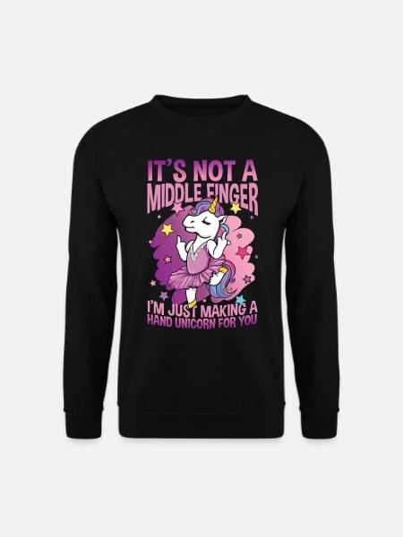Lustiger Einhorn Spruch für Einhorn Liebhaber - Unisex Pullover - Schwarz