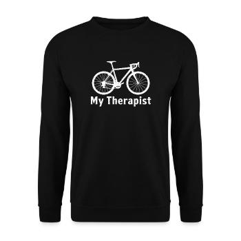 my therapist funny bike riding rider cycling - Unisex Sweatshirt - black - Front - Alina (178cm) & Michal (187cm)