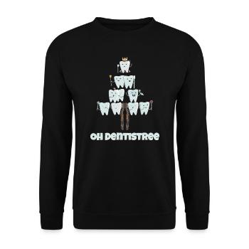 Sweet Dentistree - Dentist Tooth Christmas Tree - Unisex Sweatshirt - black - Front - Alina (178cm) & Michal (187cm)