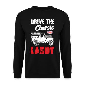 Conduisez le Landy classique - Sweat-shirt Unisexe - noir - Devant - Alina (178cm) & Michal (187cm)
