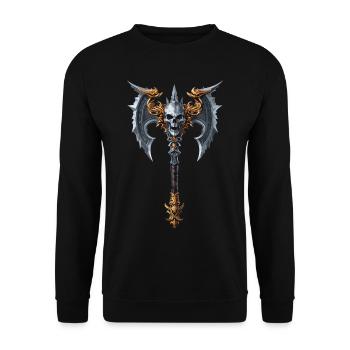 Wikinger Axt für einen Wikinger Nordmänner - Unisex Pullover - Schwarz - Vorne - Alina (178cm) & Michal (187cm)
