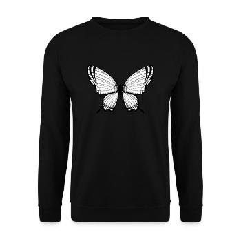 butterfly - Unisex Sweatshirt - black - Front - Alina (178cm) & Michal (187cm)