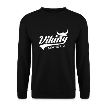 Viking Norse Up Wikinger Nordmann - Unisex Pullover - Schwarz - Vorne - Alina (178cm) & Michal (187cm)