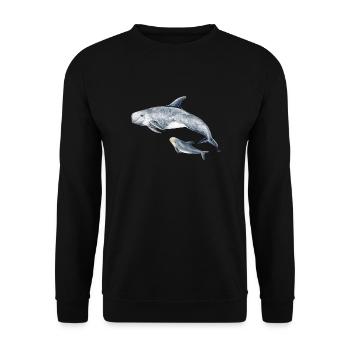 Risso - Grampus Dolphin - Dauphin Risso - Unisex Pullover - Schwarz - Vorne - Alina (178cm) & Michal (187cm)