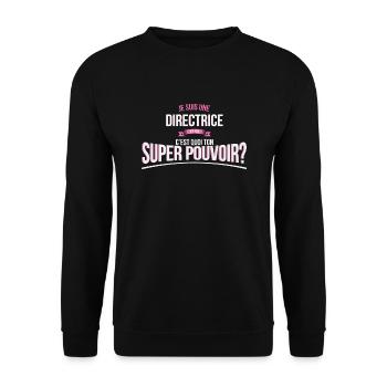 Directrice super pouvoir cadeau - Sweat-shirt Unisexe - noir - Devant - Alina (178cm) & Michal (187cm)