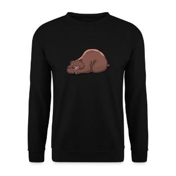 Bär müde - Unisex Pullover - Schwarz - Vorne - Alina (178cm) & Michal (187cm)