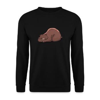 Der schlafende Bär - Unisex Pullover - Schwarz - Vorne - Alina (178cm) & Michal (187cm)