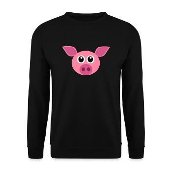 Schweinegesicht - Unisex Pullover - Schwarz - Vorne - Alina (178cm) & Michal (187cm)