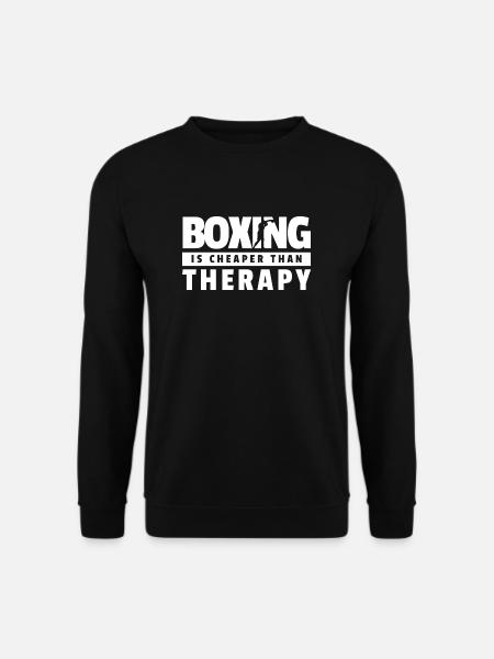 Boxing is cheaper than Therapy Geschenk Boxer - Unisex Pullover - Schwarz