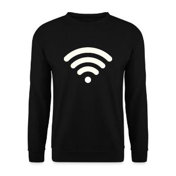 Wifi white - Unisex Sweatshirt - black - Front - Alina (178cm) & Michal (187cm)