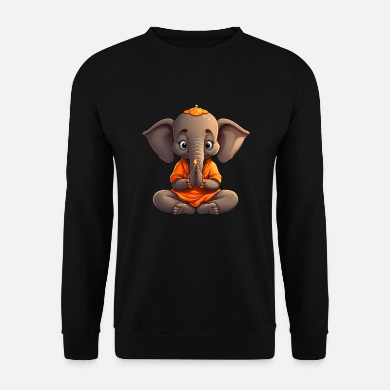 Elefant Yoga - Unisex Pullover - Schwarz