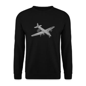 plane - Unisex Sweatshirt - black - Front - Alina (178cm) & Michal (187cm)