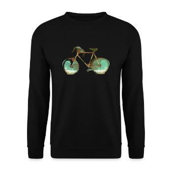bicycle mountain bike cyclist mountain bike - Unisex Sweatshirt - black - Front - Alina (178cm) & Michal (187cm)