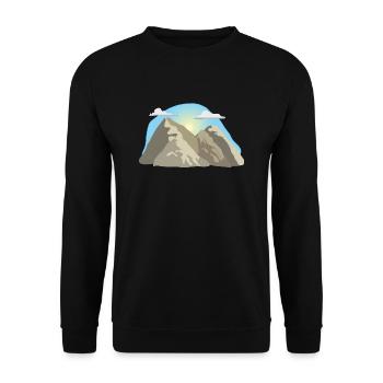 climbing ladder climbing ladder cycling mountain s - Unisex Sweatshirt - black - Front - Alina (178cm) & Michal (187cm)