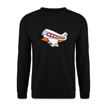 airplane aeroplane flugzeug heissluftballon air ba - Unisex Pullover - Schwarz - Vorne - Alina (178cm) & Michal (187cm)