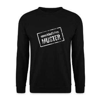 unverkäufliches Muster - Geschenk Idee - Unisex Pullover - Schwarz - Vorne - Alina (178cm) & Michal (187cm)