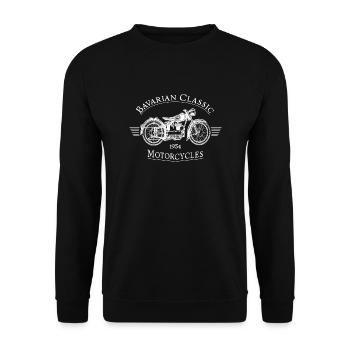 Bavarian Classic Motorcycles - white - Unisex Sweatshirt - black - Front - Alina (178cm) & Michal (187cm)