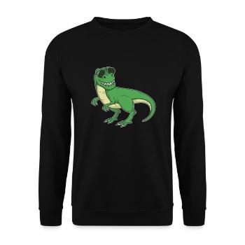 Cool Tyrannosaurus Rex - Dinosaurier T-Rex - Unisex Pullover - Schwarz - Vorne - Alina (178cm) & Michal (187cm)