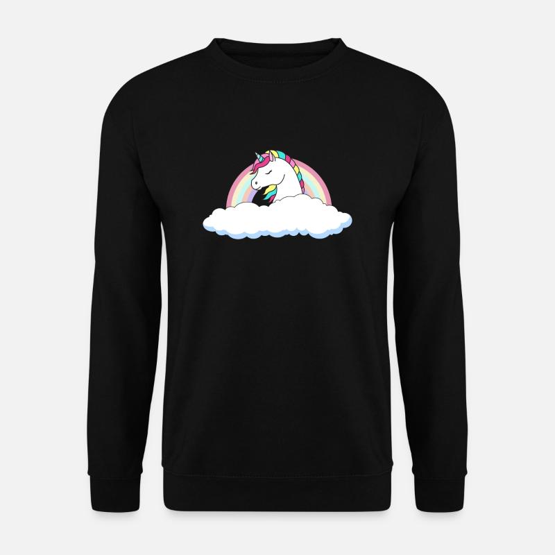Einhorn über den Wolken - Unisex Pullover - Schwarz