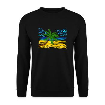 palmier sur la plage - Sweat-shirt Unisexe - noir - Devant - Alina (178cm) & Michal (187cm)