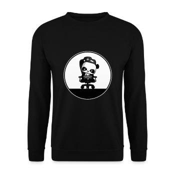 Cute Gaming Panda, PEW PEW, Nerd, Gamer, Gaming - Unisex Sweatshirt - black - Front - Alina (178cm) & Michal (187cm)