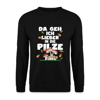 pilze sammeln herbst natur pilzsammler pilzzeit - Unisex Pullover - Schwarz - Vorne - Alina (178cm) & Michal (187cm)